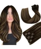 Buy Hetto Real Hair Clip Extensions - Darkest Brown Ombre #2/8/2 120g 35 cm | Premium Remy Clip-In Hair Extensions for Full Volume - Buy Online on GoSupps.com