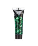 Classic Chunky Face & Body Glitter Gel by Moon Glitter - Green - Cosmetic Festival Glitter Face Paint for Face Body Hair Nails - 12ml - Buy Online on GoSupps.com