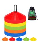 60 Pack,Agility Soccer Cones with Carry Bag and Holder for Training,sports cones , disc sports cones,football cones for drills kids,training cones for basketball, agility football cones set - Buy Online on GoSupps.com