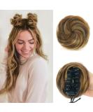 Sofeiyan 2PCS Mini Claw Clip Hair Bun Extension - Synthetic Messy Cat Ears Updo Space Bun Accessory for Women & Girls- Brown & Blonde - Buy Online on GoSupps.com