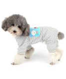 Ranphy Cotton Striped Dog Pajamas | Cute Cartoon Hoodie Jumpsuit for Small Dogs | 4-Legged Pet Overall | International Shipping Available - Buy Online on GoSupps.com
