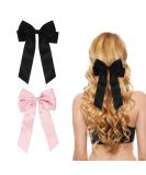 2 Pack Bow Hair Clips Black Hair Bows for Women Girls Large Bow Clips Hair Barrette Hair Accessories(Black Pink) - Buy Online on GoSupps.com