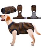 Kuoser Dog Recovery Body Suit - Breathable Post-Surgery Protection for Male & Female Dogs | Anti-Licking Leakage Protection | XXL Brown Striped (1 Pack) - Buy Online on GoSupps.com