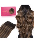Shop 35cm 80g Balayage Real Hair Extensions - Dark Brown to Chestnut Brown Sew-In Wefts - Buy Online on GoSupps.com