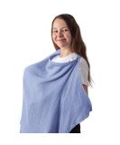 Nursing Cover - Soft Muslin Cotton for Breastfeeding & Multi-Use - Baby Blue - Buy Online on GoSupps.com