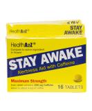 HealthA2Z Stay Awake - 200mg Caffeine Alertness Aid | Maximum Strength | 48 Tablets | 3 Packs of 16 | International Shipping Available - Buy Online on GoSupps.com
