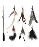 SONGWAY Interactive Cat Feather Toys - 7 Pcs Set with Retractable Wand and Teaser Refills for Indoor Cats and Kittens - Buy Online on GoSupps.com