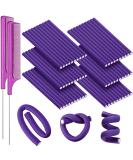 60-Piece Flexible Foam Hair Rollers Set for Women and Girls - No Heat Curling Rods with Stainless Steel Rat Tail Flexible Rods - Purple, 0.3 x 7 Inch - Buy Online on GoSupps.com