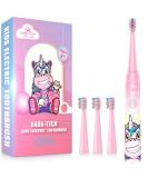 Kids Rechargeable Electric Unicorn Toothbrush with Timer - Sonic Technology, 3 Modes, Waterproof - Pink - Buy Online on GoSupps.com