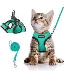 Aokcats Adjustable Cat Leash & Dishes Set | Outbreak-Proof Harness & Soft Reflective Gear for Cats & Rabbits - Green - Buy Online on GoSupps.com