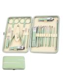 18-in-1 Manicure Set for Men & Women - Professional Nail Grooming Kit with Leather Case - Aceoce Mint Green - Buy Online on GoSupps.com