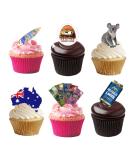 33 Stand Up Australia Aussie Themed Premium Edible Wafer Paper Cake Toppers Decorations - Buy Online on GoSupps.com