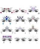 Lusy DM 12 Sets Face Gems - Rhinestone Mermaid Temporary Tattoos for Festival, Halloween & Rave Parties - Buy Online on GoSupps.com
