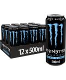 Monster Energy Drink 12x500ml (Absolute - Zero Sugar) - Buy Online on GoSupps.com