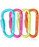 Craebuer 4 Pack 3 inch Aluminum D-Ring Carabiner Clips - Locking Snap Hook for Outdoor Camping & Hiking - Buy Online on GoSupps.com