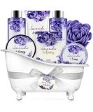 Body & Earth Lavender&Honey Bath Gift Set for Women - 8 Pcs Bubble Bath, Shower Gel, Body Lotion, Bath Salt - Perfect Birthday or Father's Day Gift - Buy Online on GoSupps.com