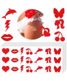 210 Pieces Self Adhesive Tanning Stickers | Perforated Body Stickers for Sunbathing | Tanning Bed Heart Lips, Butterfly, Dolphin Designs - 7 Styles - Buy Online on GoSupps.com