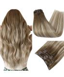 Easyouth Balayage Clip Hair Extensions | Real Hair, 16 Inch, 70g, 5Pcs Double Weft Clip Ins | Brown to Blonde Balayage | Human Hair Extensions | #6/60/6 - Buy Online on GoSupps.com