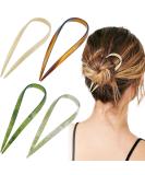 4 Pcs 4.5 U Shaped Acetate Hair Pins French Hair Sticks - Ideal for Buns & Thick Hair - Buy Online on GoSupps.com
