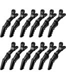 12 Pack Black Alligator Hair Clips - Non Slip Professional Hair Claws for Women - Styling Clips for Hair - Plastic Gator Clips - Buy Online on GoSupps.com