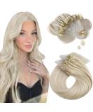 Moresoo Microring Hair Extensions - Real Hair Platin Blonde #60 60 cm Invisible & Soft 1g/s 50g/pack - Ideal for Thin Hair - Buy Online on GoSupps.com
