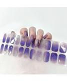 CBOIC Half Hardened UV Gel Strips - 22PCs Self-Adhesive Purple Glitter Gradient Nail Foils | Long-Lasting Gellack Wraps for Perfect Nails - Buy Online on GoSupps.com