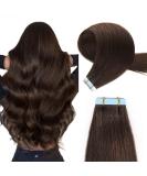 Buy Yilite Tape Extensions - 65cm Dark Brown Real Hair | 20 Pieces 60g Silky Straight Invisible Skin Weft - Buy Online on GoSupps.com