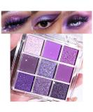 Premium 9 Color Eyeshadow Palette - Glitter & Matte Waterproof Makeup in Purple Pink Lavender | Highly Pigmented Shimmer Sparkling Party Ready - Buy Online on GoSupps.com
