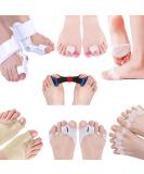 Bunion Corrector Kit - 15Pcs for Women and Men, Hallux Valgus Relief, Toe Spacer Straightener, Big Toe Separator, Metatarsal Sleeve Protector and Exercise Strap - Buy Online on GoSupps.com