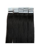 Shop UK Tape Extensions - 100g 100% Real Hair - Natural Black #1B 24-inch (60cm) | Premium Hair Extensions - Buy Online on GoSupps.com