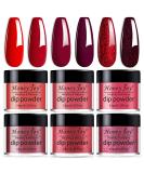 Honey Joy 6 Box Set Wine Red Glitter Dipping Powder Collection - No Lamp Cure, Gel Polish Effect - Smooth Finish (10g/box) - Buy Online on GoSupps.com