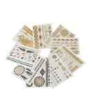 Yueton Metallic Temporary Tattoos - 9 Sheets Gold, Silver & Multi-color Flash Tattoos for Body Art - Waterproof & Removable Stickers for Teens, Men, Women & Girls - Buy Online on GoSupps.com