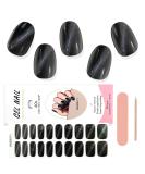 Ebanku 20pcs Cat Eye Black UV Gel Nail Foil - Self-Adhesive Nail Wraps & Stickers with Nail File - Perfect for Women & Girls Nail Decoration - Buy Online on GoSupps.com