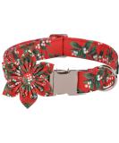 Christmas Dog Collar - ARING PET Adjustable Halis Band with Flower | XS Red Cotton Gift - Buy Online on GoSupps.com