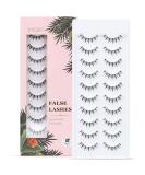 Natural False Eyelashes - 10 Pairs Transparent Band 8-11mm Soft Manga Lashes | Short & Natural Look - Buy Online on GoSupps.com