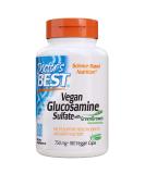 Doctor's Best Vegan Glucosamine Sulfate 750mg, 180 Veggie Caps - Joint Support, Non-GMO, Gluten & Soy Free - Buy Online on GoSupps.com