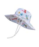 LANGZHEN Baby Girls Sun Protection Hat | Adjustable Toddler Kids Wide Brim Play Hat with Chin Strap | Octopus Design | 1-2 Years - Buy Online on GoSupps.com