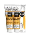 Dog Toothbrush and Toothpaste Kit - 2X Dog Toothpaste for Plaque and Fresh Breath (100g Each) 1x Triple-Head Dog Tooth Brush to Remove Tartar & 1x Dog Finger Toothbrush - Dog Teeth Cleaning Products Kit 50 g (Pack of 4) - Buy Online on GoSupps.com