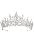 SWEETV Crystal Wedding Tiara - Royal Queen Crown for Women - Rhinestone Princess Tiara Hair Accessory for Quinceanera, Pageant, Prom - Audrey Silver - Buy Online on GoSupps.com