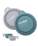 Buy Ohmo Foldable Dog Bowl - 2 Pack 400ml Premium Silicone Pet Water Bowl for Cats & Dogs - Portable & Lightweight for Outdoor Camping - Light Blue & Ash - Buy Online on GoSupps.com