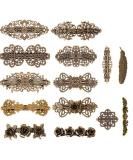 14PCS Retro Vintage Metal French Barrettes | Kalolary Bronze Hair Clips | Women's Girls' Hair Accessory for Halloween Christmas Thanksgiving | Vintage Gold Jewelry Gift - Buy Online on GoSupps.com