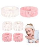 6 Pcs Face Wash & Spa Headband Set - Adjustable Elastic Hairbands for Skincare, Yoga, Sports, Shower - Buy Online on GoSupps.com
