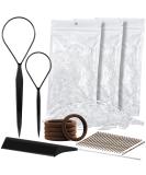 Teenitor Hair Tail Tools Set - 900 Clear Hair Elastics, Rat Tail Comb, Steel Pin, Thick Hair Bands, Bobby Pins, Hair Loop Tool - Buy Online on GoSupps.com