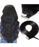 Buy SEGO TAPE Remy Hair Extensions - 20 Tressen Adhesive Hair Parts | Natural Black #1B 22 (56cm) + 10 Free Tapes - 50g - Buy Online on GoSupps.com