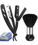 Professional Barber Straight Razor Set with 40 Double Edge Blades and Neck Duster Brush - Buy Online on GoSupps.com