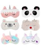 Aniwon 6 Pack Kids Unicorn Sleep Mask - Soft Plush Blindfold & Animal Eye Cover for Children - Buy Online on GoSupps.com