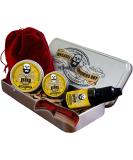 Beard Grooming Kit for Men in Metal Tin - 6 Piece Set with Lemongrass Care - Beard Wax, Balm, Oil, Comb - Gift Bag Included - Buy Online on GoSupps.com
