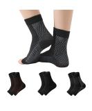 3 Pairs Neuropathy Socks & Ankle Brace Compression Socks - Pain Relief for Plantar Fasciitis and Tendonitis - Men and Women (L-XL, Black & White Gold) - Buy Online on GoSupps.com