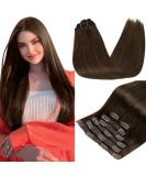 Runature 30cm Medium Brown Clip-in Real Hair Extensions - 7pcs 80g Remy Short Hair #4 - Buy Online on GoSupps.com