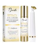 Retinol Eye Cream for Dark Circles & Puffiness | Anti-Aging Under Eye Cream with 5% Caffeine & Massage Wand - Reduce Wrinkles & Fine Lines - Buy Online on GoSupps.com